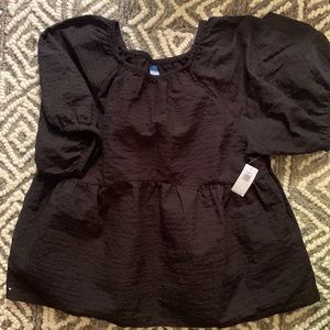 Old Navy peplum top. Size L. Black.